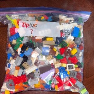 Mixed LEGO Bricks in Ziploc Bag